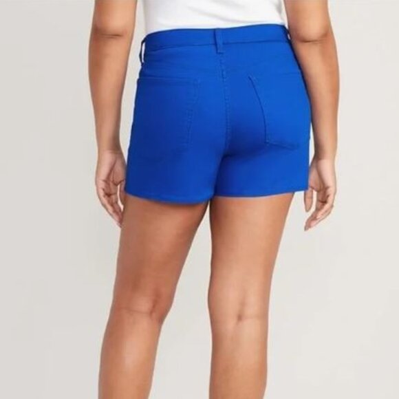 OLD NAVY Size 18 NWT High-Rise Wow Bright Sapphire Sky Blue Stretch 3" Inseam - Picture 2 of 11